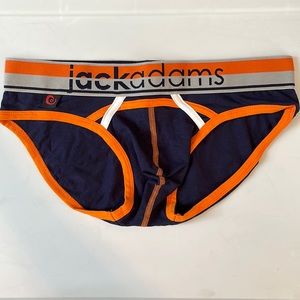 Jack Adams briefs, size S, new without tags, orange and blue